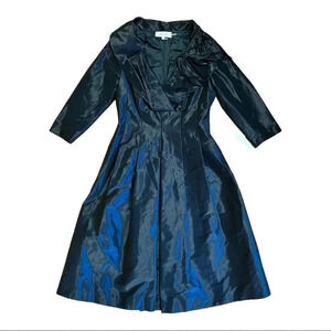Rickie Freeman Terri Jon Taffeta Dress 2 Navy New